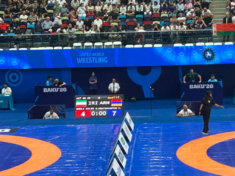 Армянский борец Вазген Мнацаканян одержал победу на старте чемпионата мира U17 в Баку